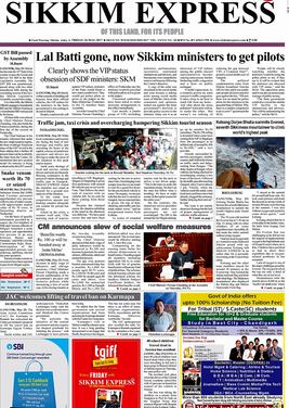 Read Sikkim Express  Newspaper