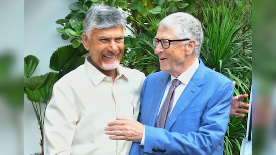 Bill Gates meeting Andhra Pradesh CM Chandrababu Naidu in Amaravati to discuss technology and development initiatives
