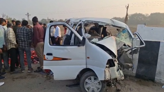 Overturned car on Ahmedabad Mehsana highway during Anti Narcotics Task Force drug seizure operation