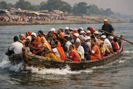 Narmada Parikrama Devotees Risk Lives in Overcrowded Boat Crossing in Bharuch, Gujarat