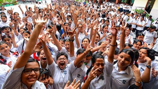 Students celebrating CBSE 2026 results in coastal Karnataka schools