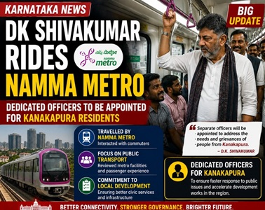 DK Shivakumar traveling in Bengaluru Metro and interacting with passengers during a public outreach visit
