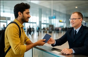 Foreign travelers completing online visa registration and immigration formalities in India through the FRRO portal